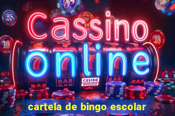 cartela de bingo escolar