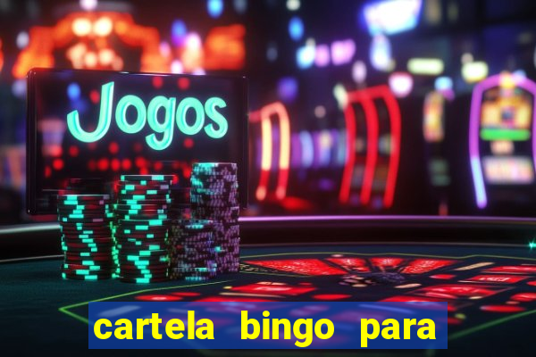 cartela bingo para cha de cozinha imprimir gratis