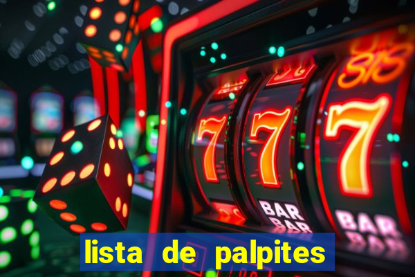 lista de palpites jogos de hoje