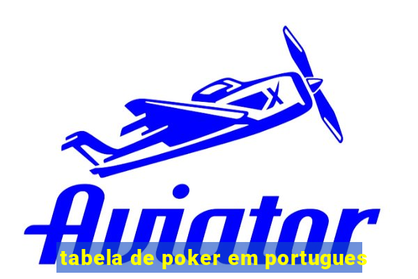 tabela de poker em portugues