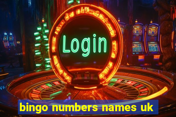 bingo numbers names uk