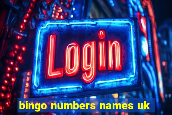 bingo numbers names uk