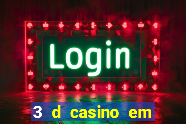 3 d casino em movimento com baralho