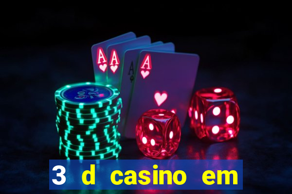 3 d casino em movimento com baralho