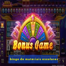 bingo de materiais escolares