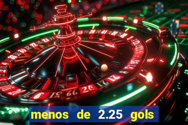 menos de 2.25 gols o que significa