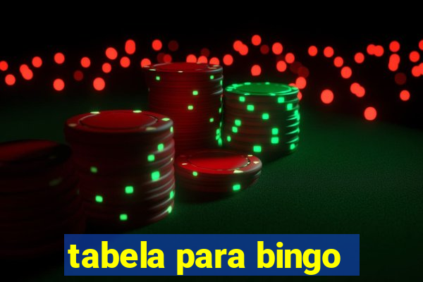 tabela para bingo