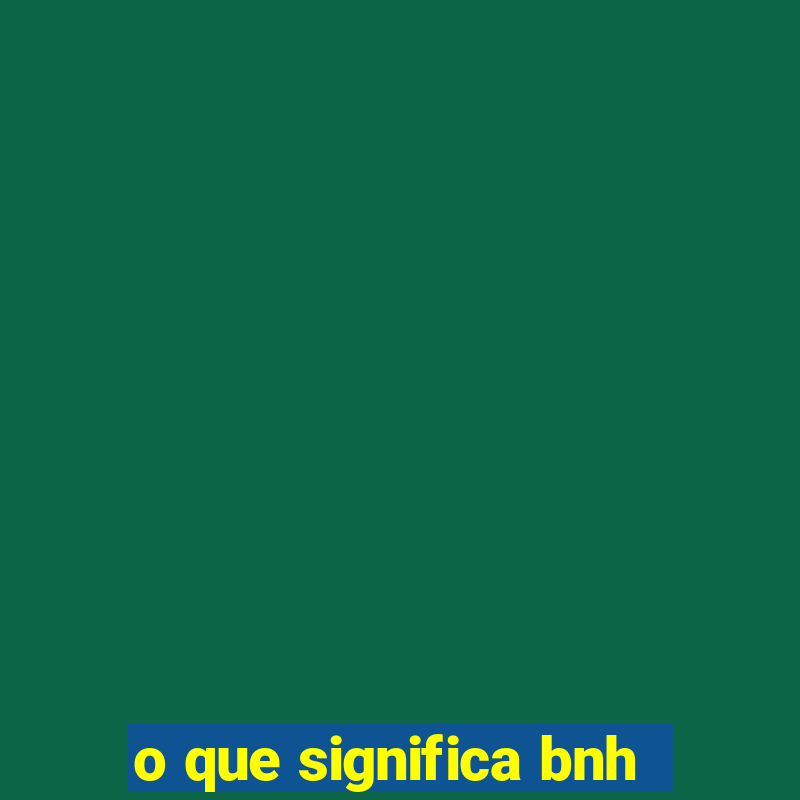 o que significa bnh