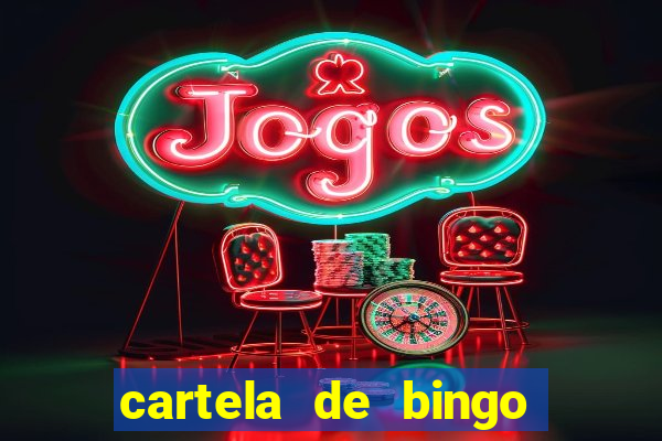 cartela de bingo com letras