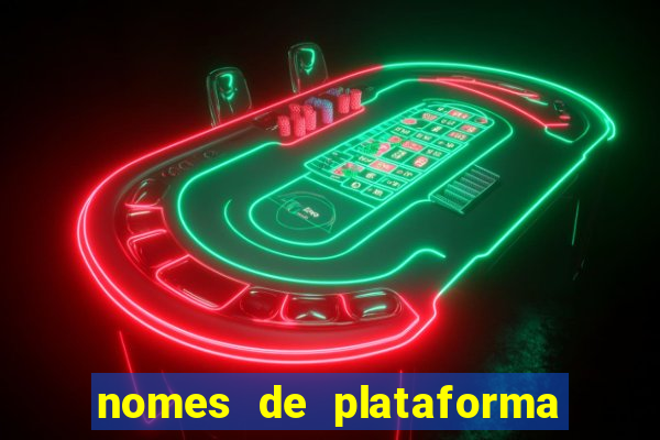 nomes de plataforma de jogos de aposta