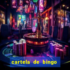 cartela de bingo de letras