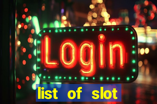 list of slot machines at jake's 58