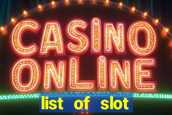 list of slot machines at jake's 58