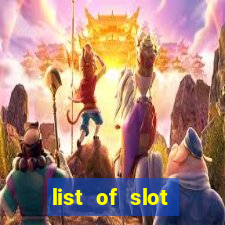 list of slot machines at jake's 58