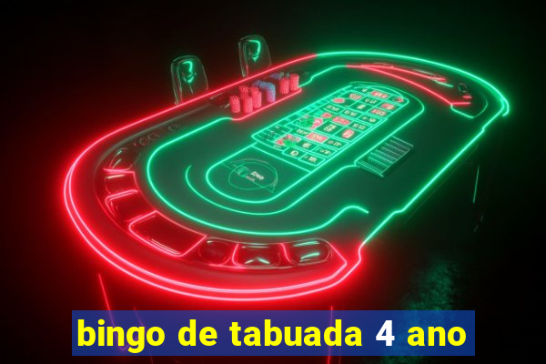 bingo de tabuada 4 ano