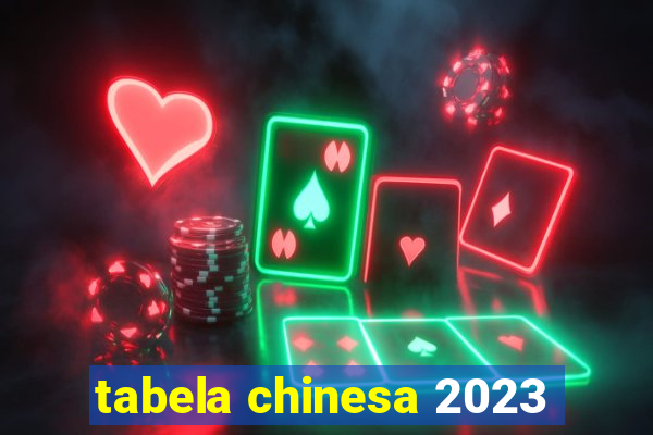 tabela chinesa 2023