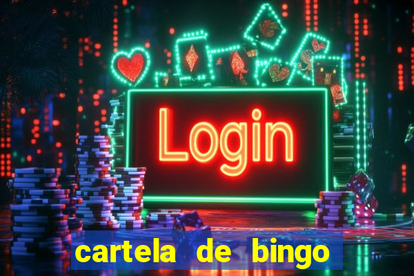 cartela de bingo cha de bebe