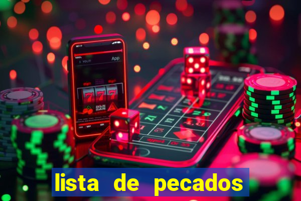 lista de pecados para confessar