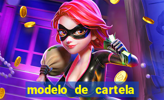 modelo de cartela de bingo em branco