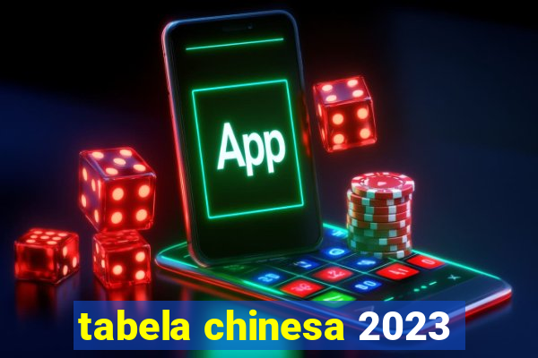 tabela chinesa 2023