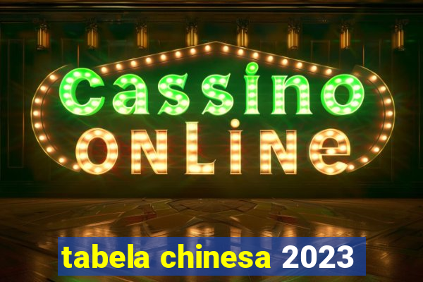 tabela chinesa 2023